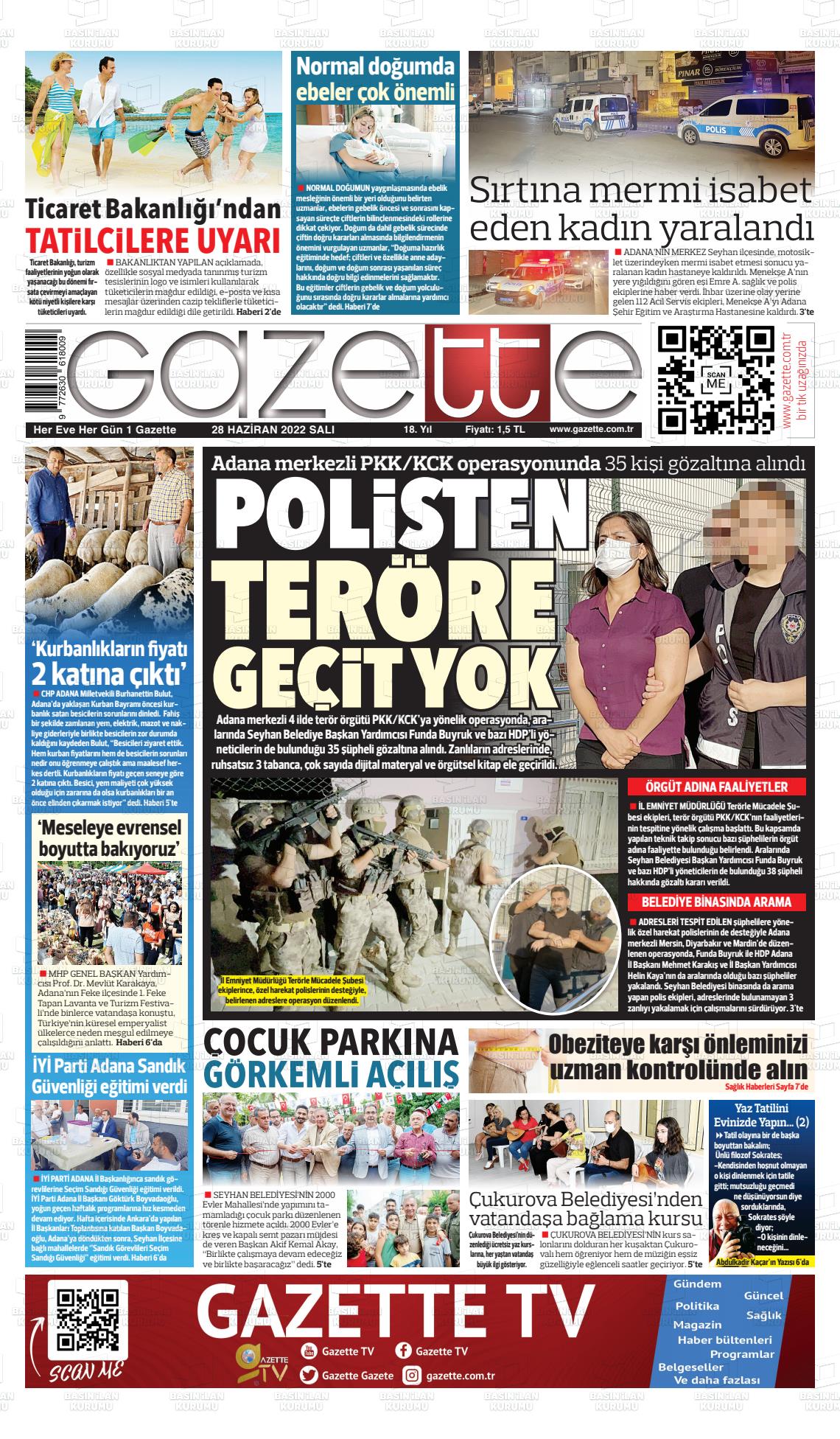 28 Haziran 2022 Gazette Gazete Manşeti