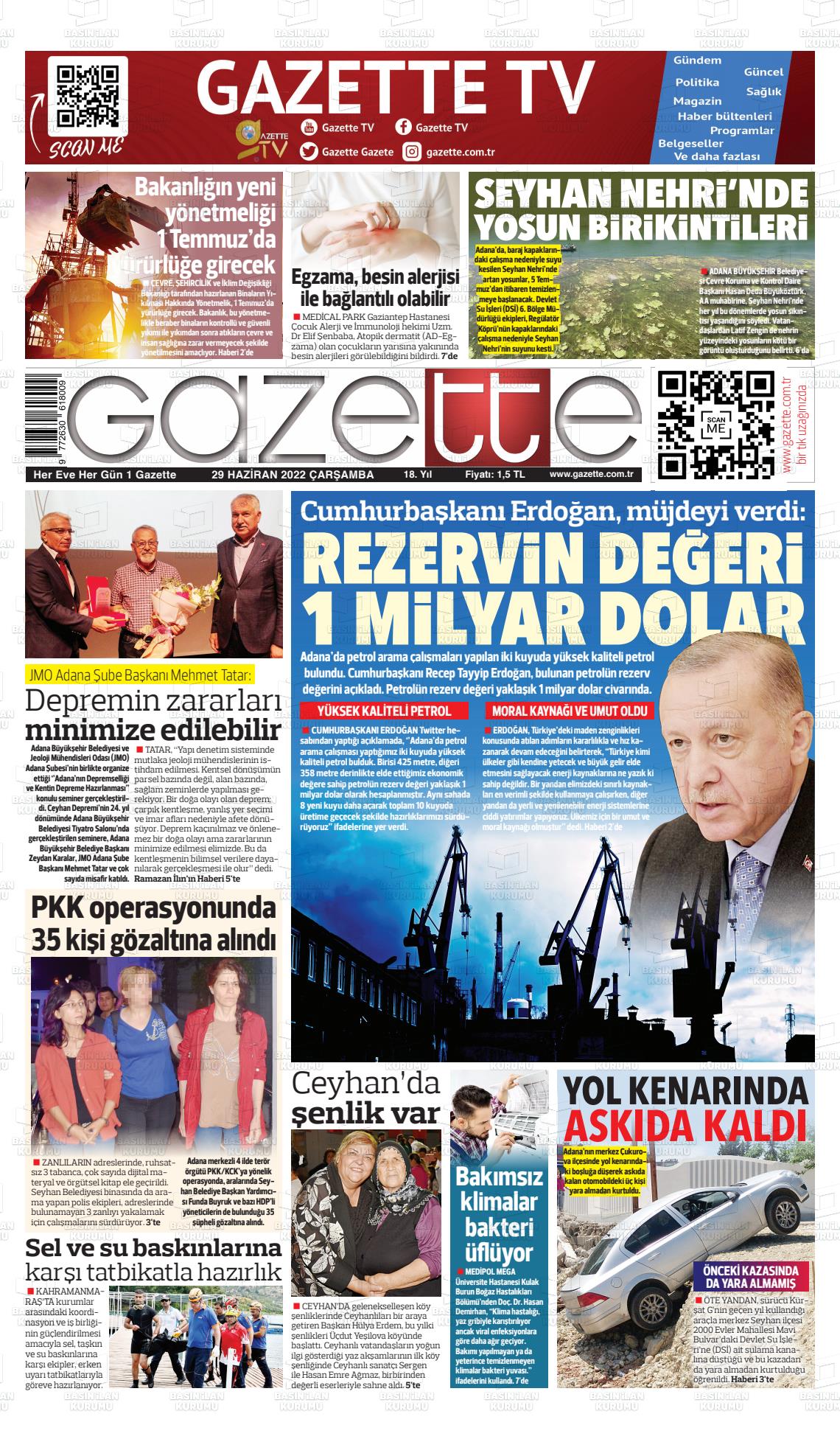 29 Haziran 2022 Gazette Gazete Manşeti