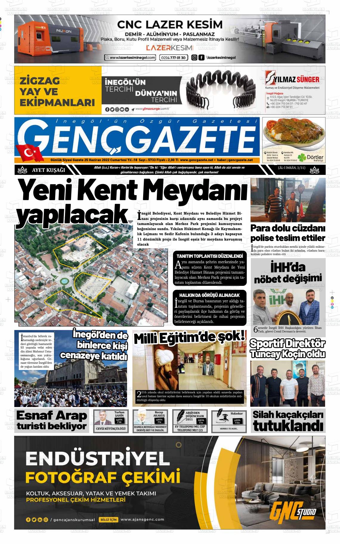 25 Haziran 2022 Genç Gazete Gazete Manşeti