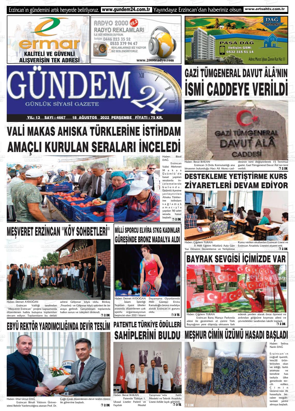 Gündem 24 Gazete Manşeti