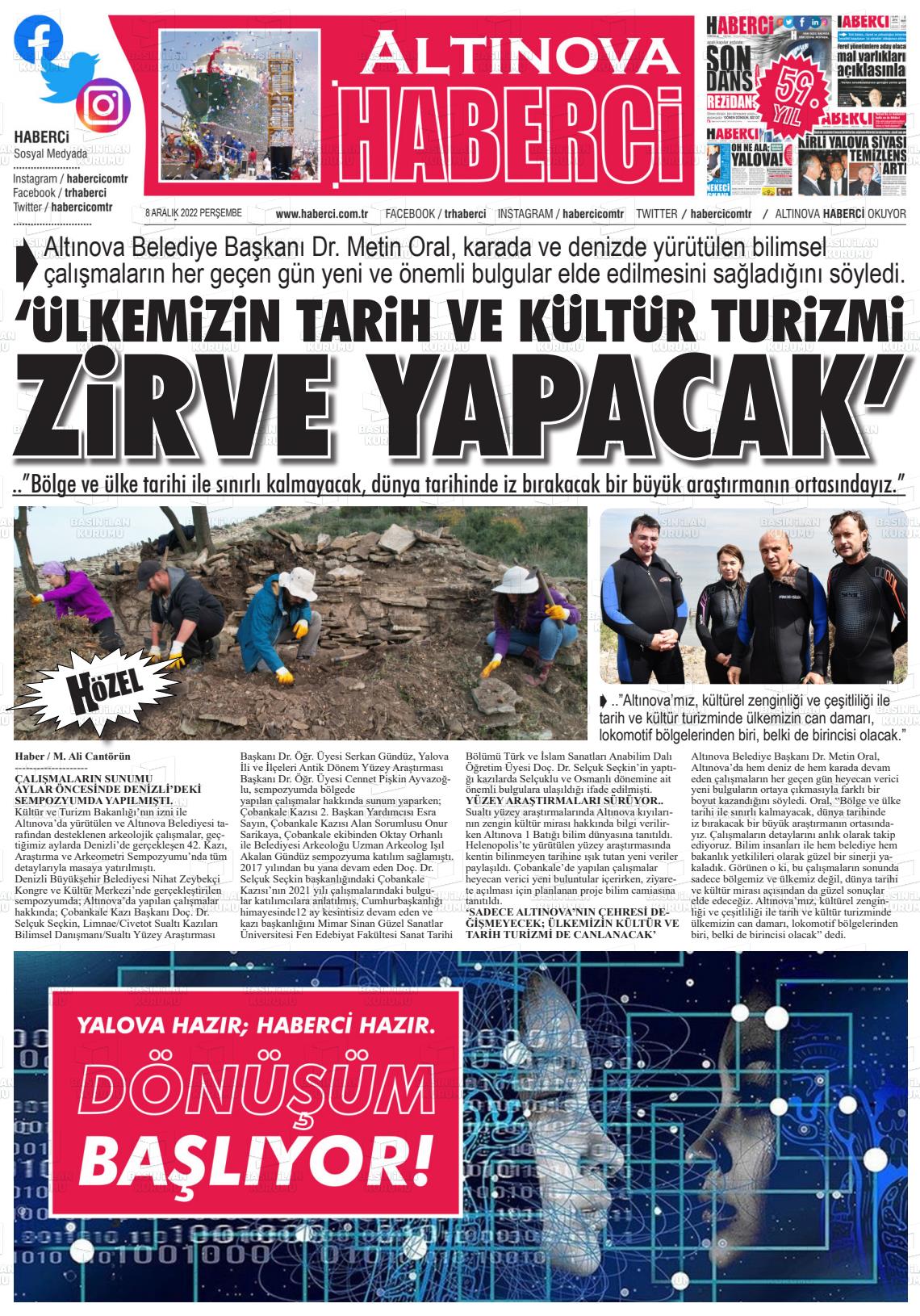08 Aralık 2022 Haberci Gazete Manşeti