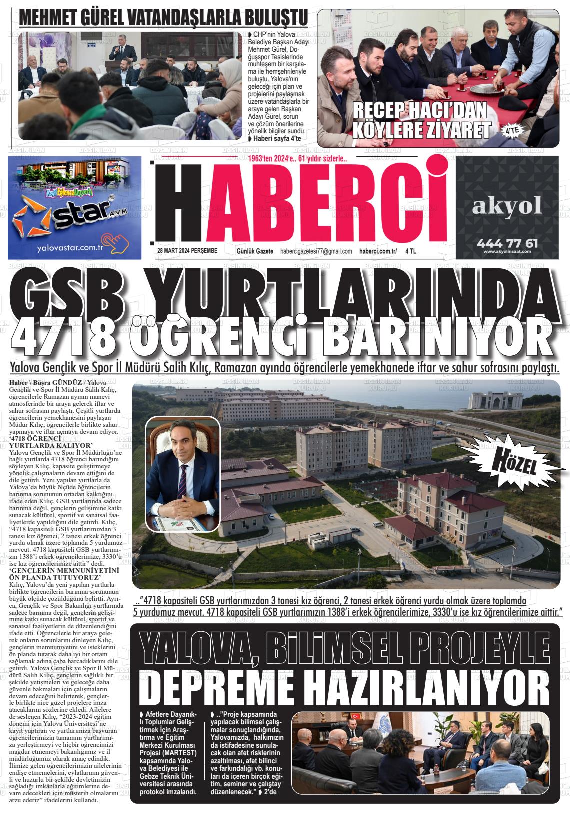 28 Mart 2024 Haberci Gazete Manşeti