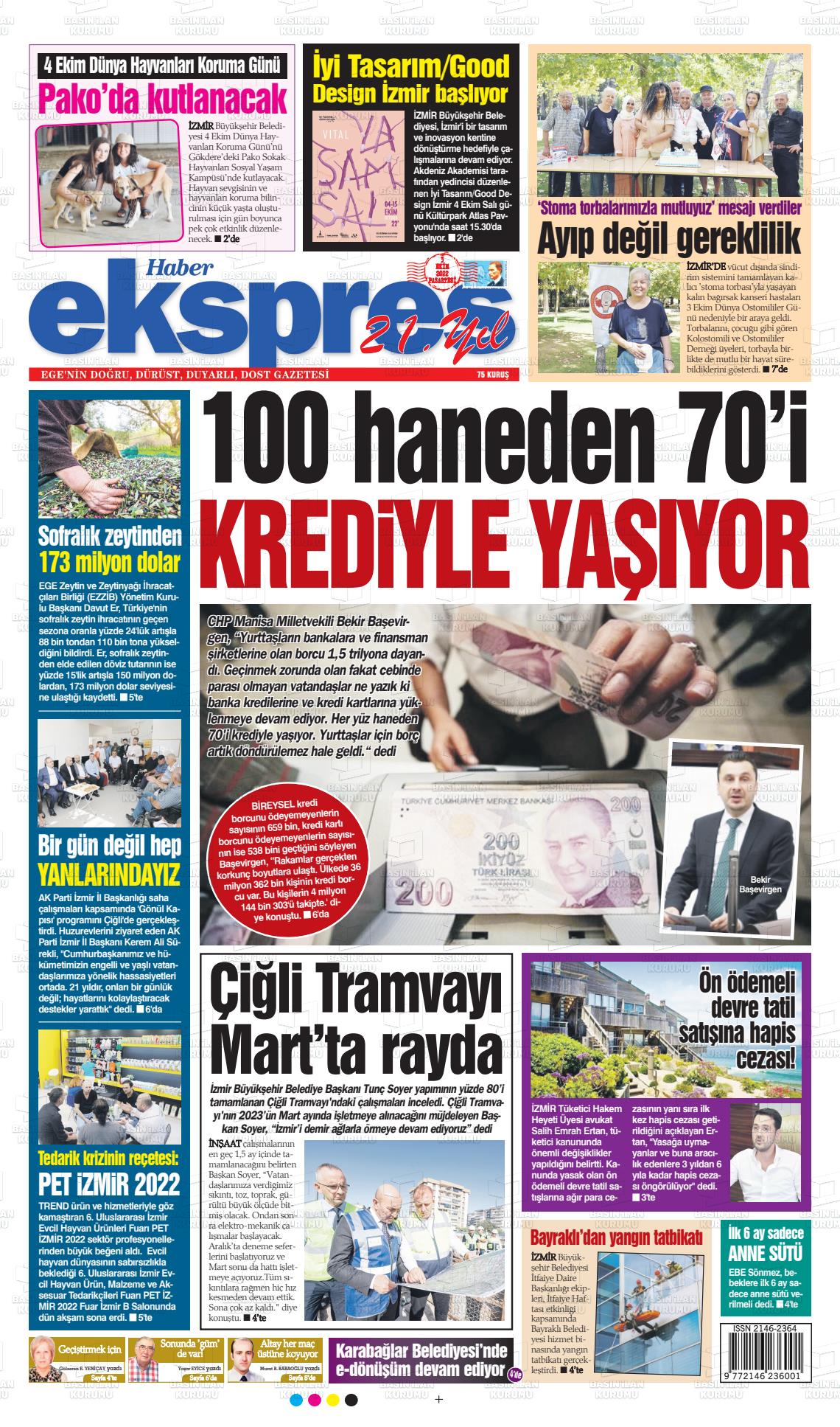 03 Ekim 2022 Haber Ekspres Gazete Manşeti