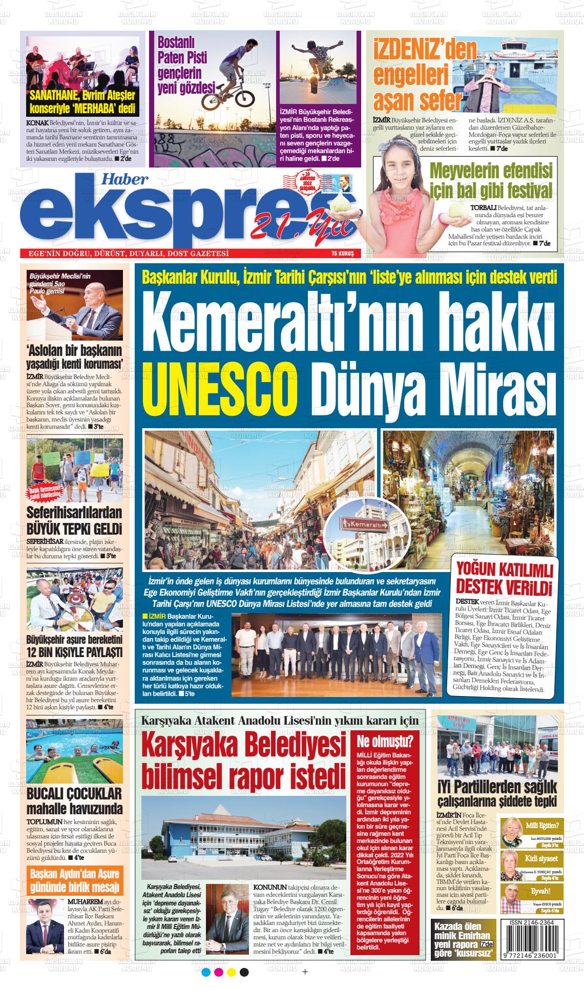 10 Ağustos 2022 Haber Ekspres Gazete Manşeti