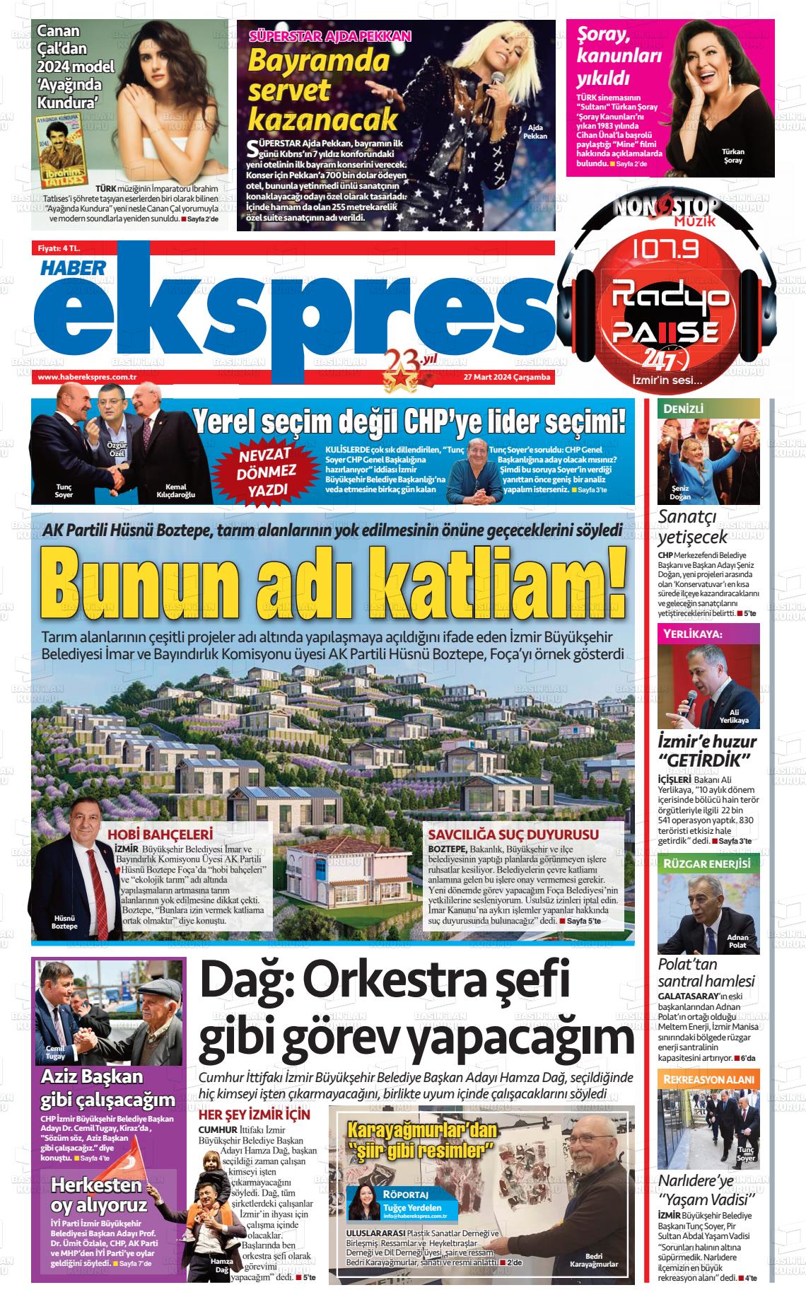 27 Mart 2024 Haber Ekspres Gazete Manşeti