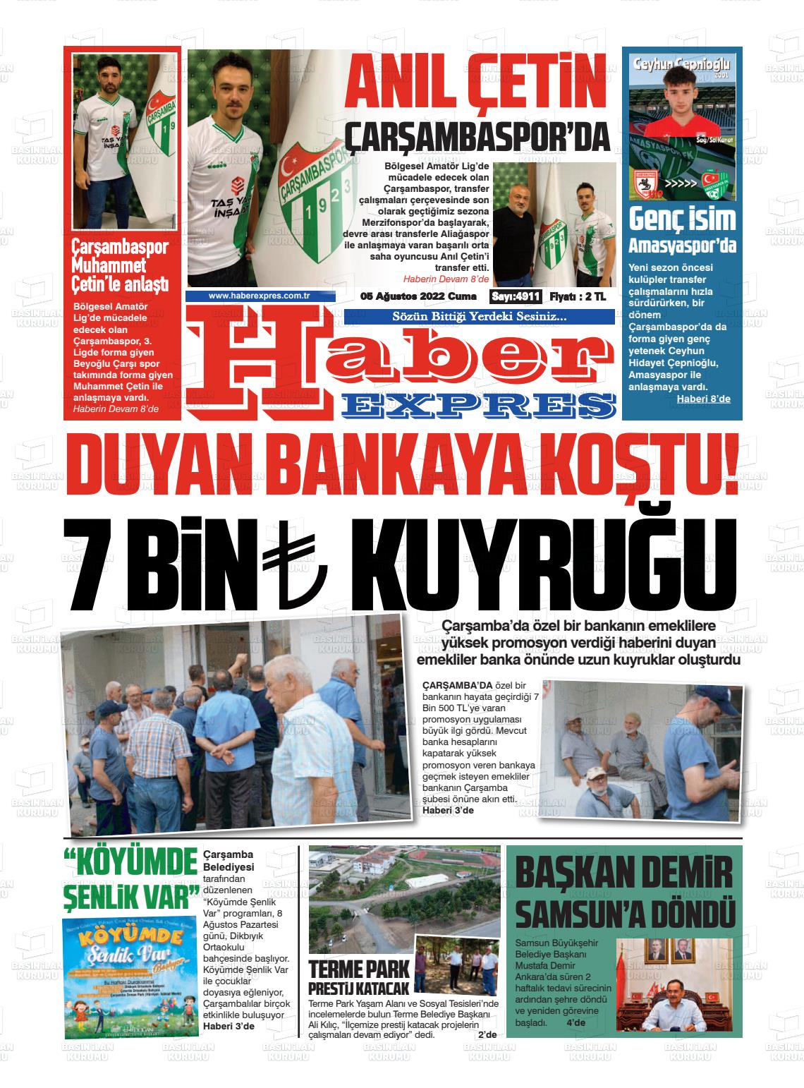 05 Ağustos 2022 Haber Expres Gazete Manşeti