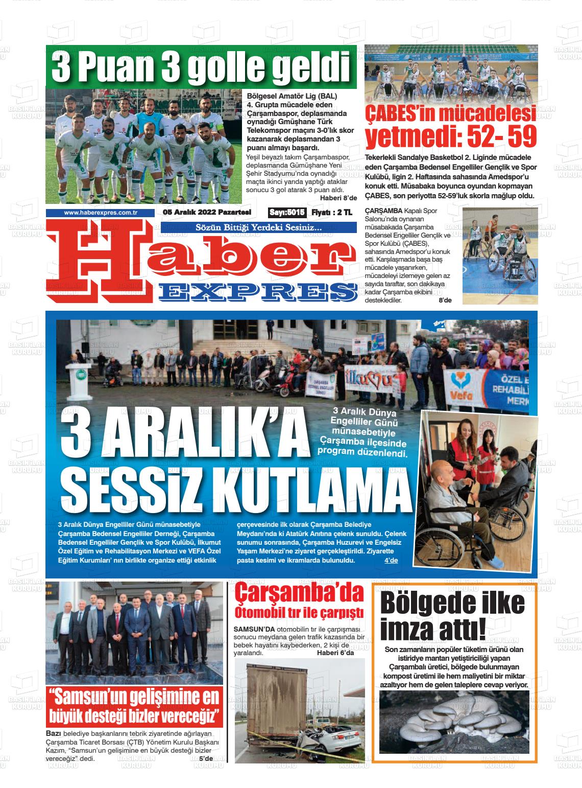 05 Aralık 2022 Haber Expres Gazete Manşeti