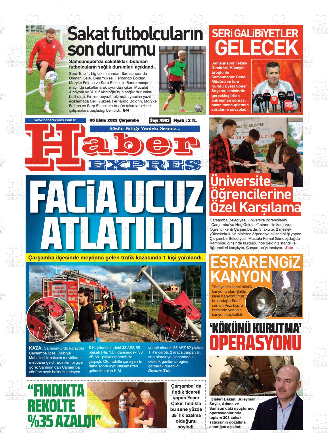 05 Ekim 2022 Haber Expres Gazete Manşeti