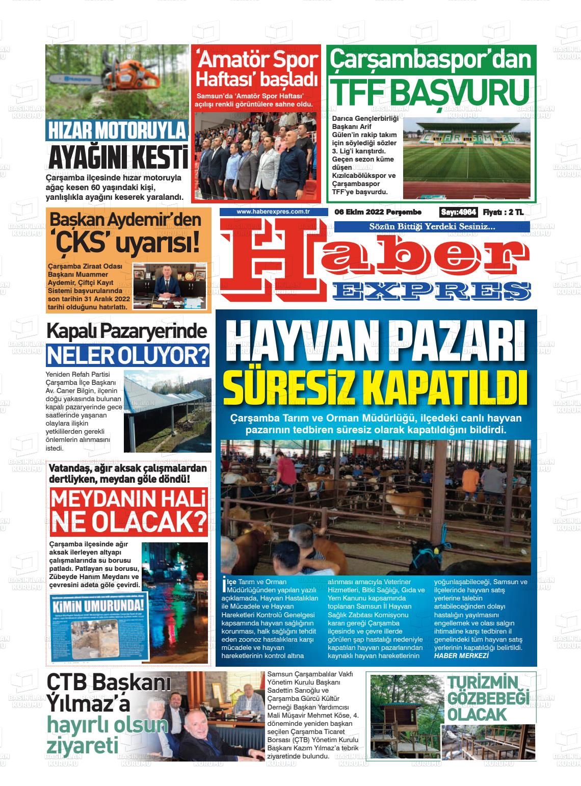 06 Ekim 2022 Haber Expres Gazete Manşeti