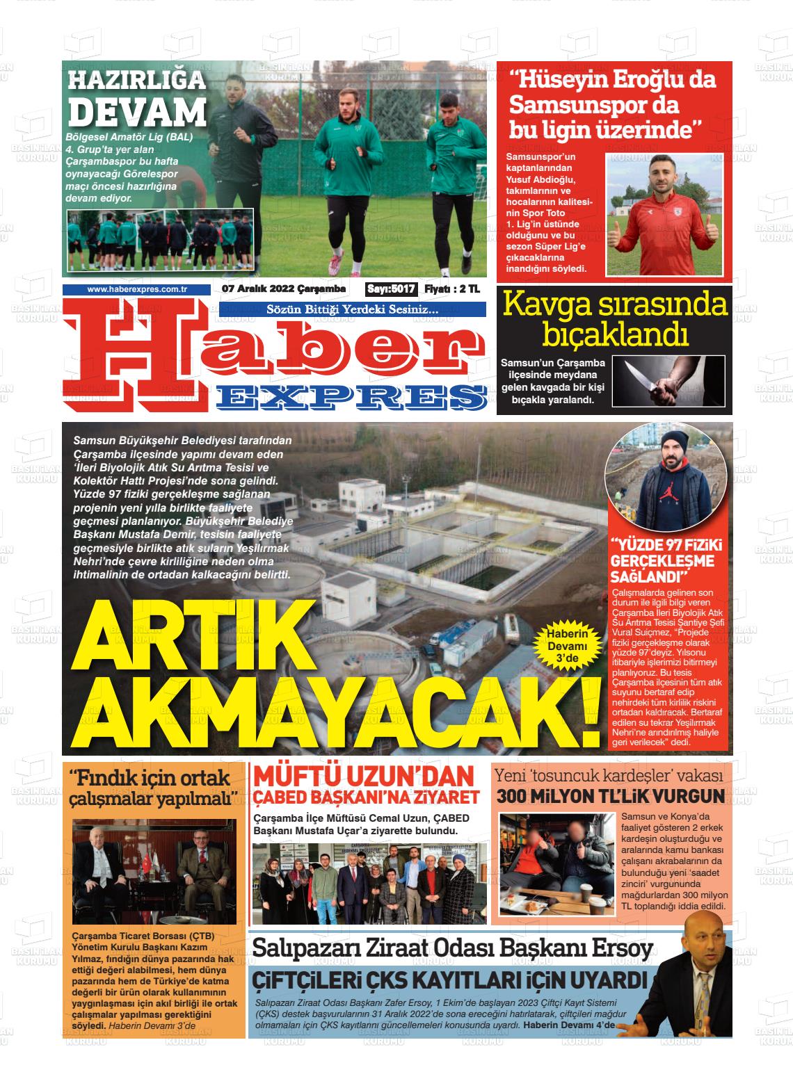 07 Aralık 2022 Haber Expres Gazete Manşeti