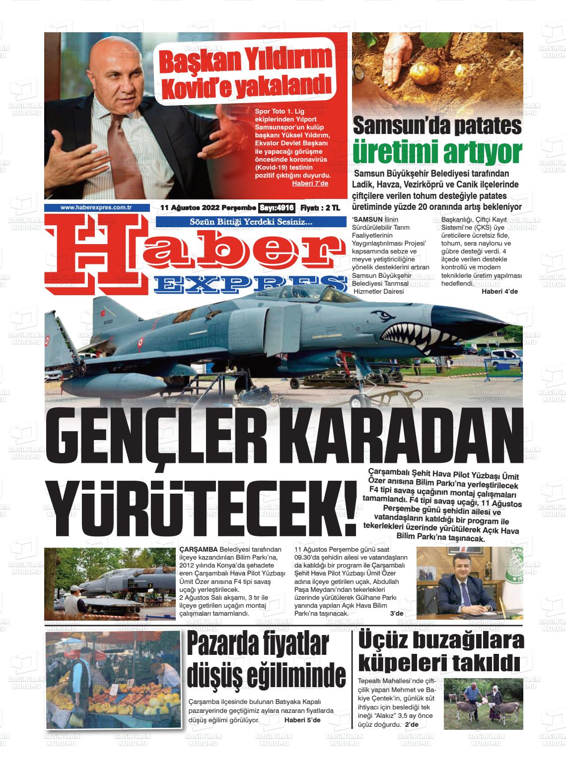 11 Ağustos 2022 Haber Expres Gazete Manşeti