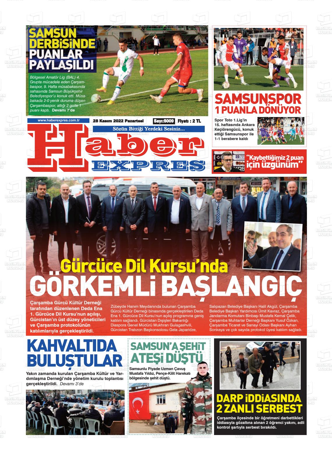 28 Kasım 2022 Haber Expres Gazete Manşeti