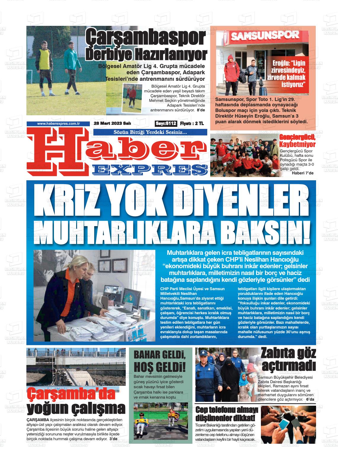 28 Mart 2023 Haber Expres Gazete Manşeti