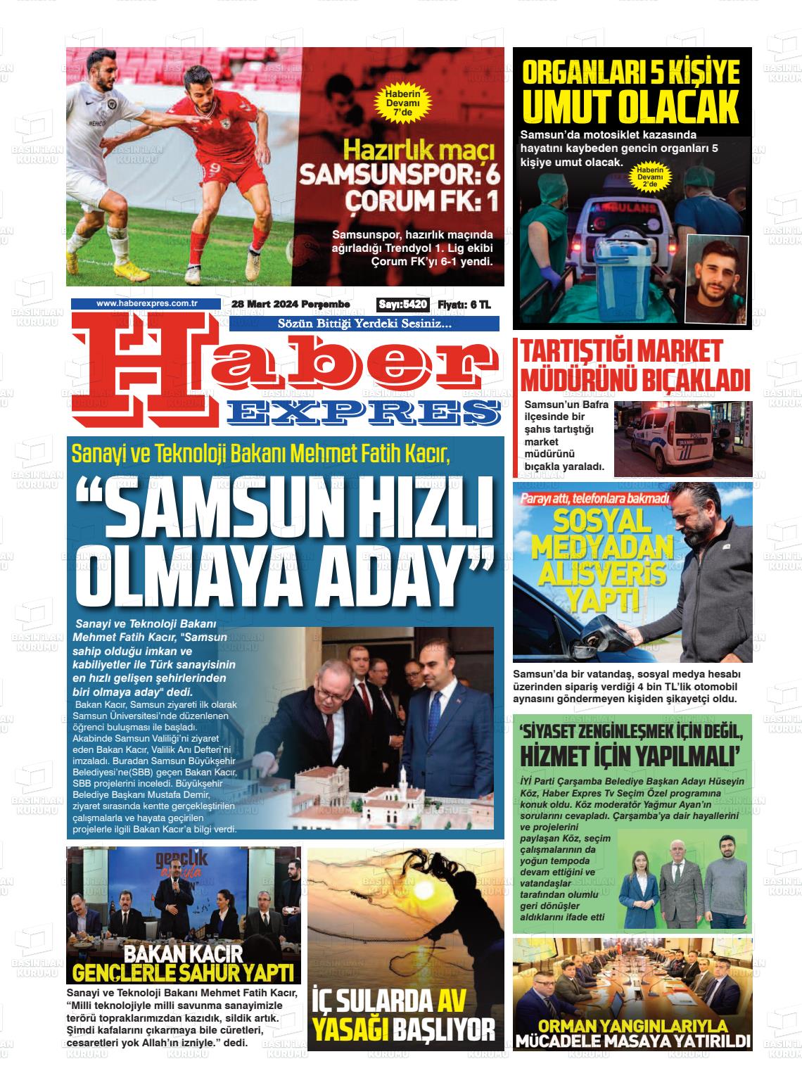 28 Mart 2024 Haber Expres Gazete Manşeti