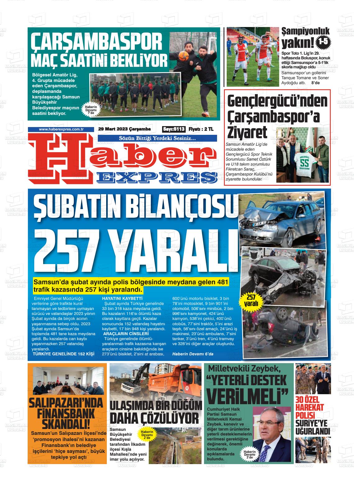 29 Mart 2023 Haber Expres Gazete Manşeti