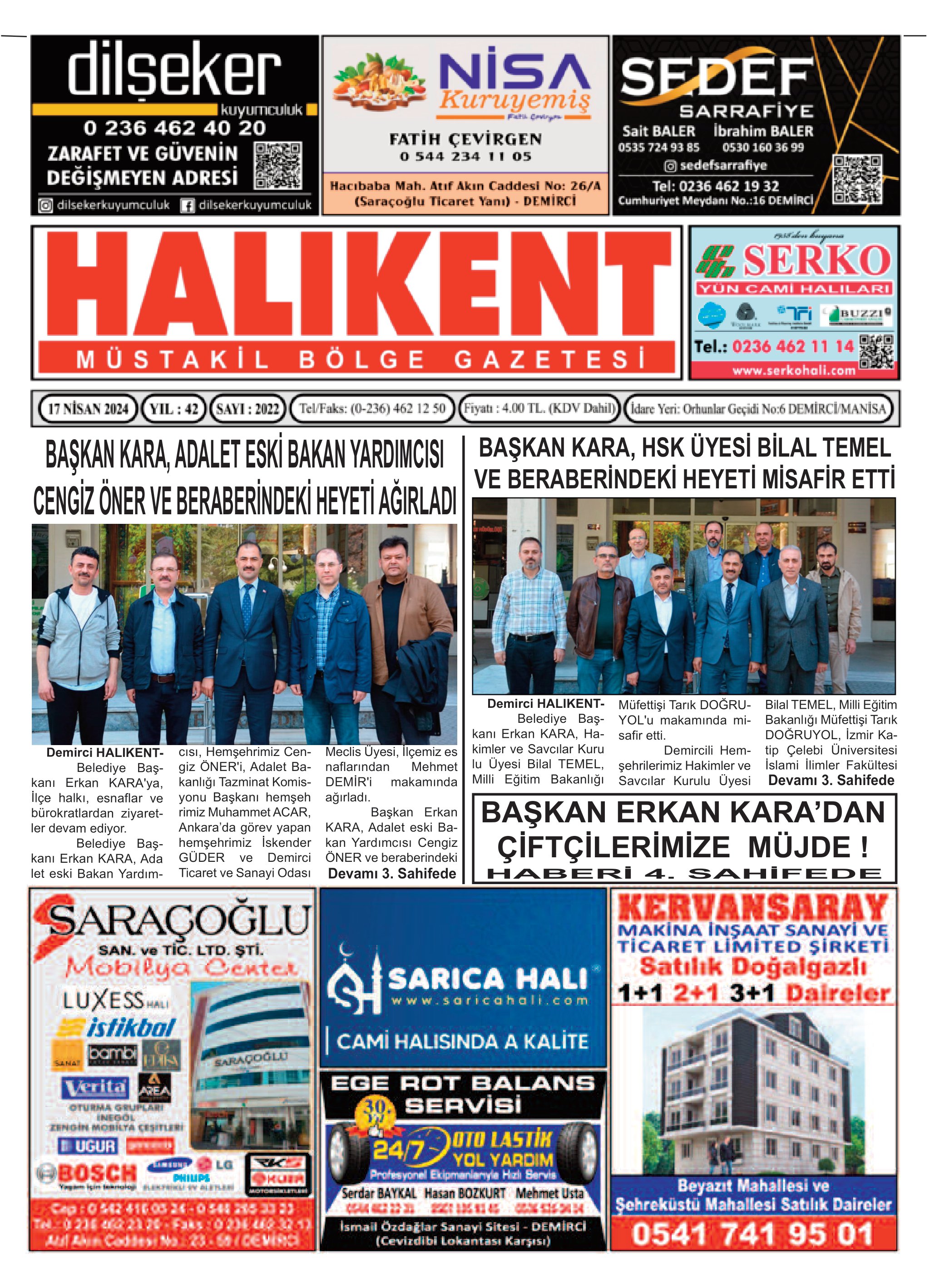 24 Nisan 2024 Halikent Gazete Manşeti