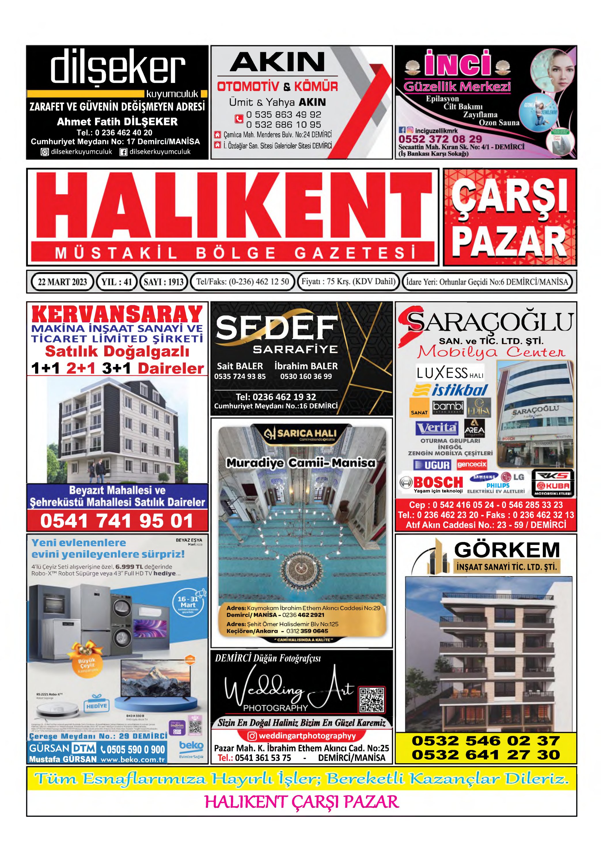 28 Mart 2023 Halikent Gazete Manşeti