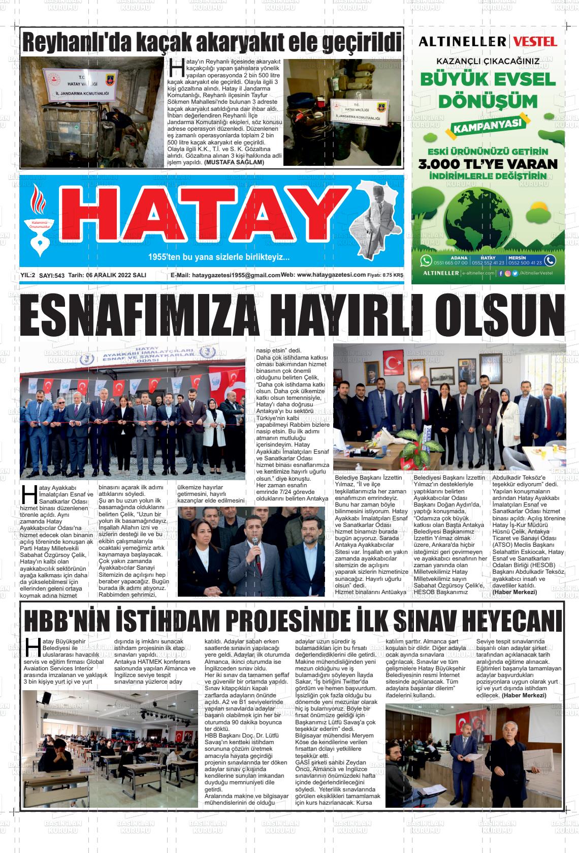 06 Aralık 2022 Zafer Gazete Manşeti