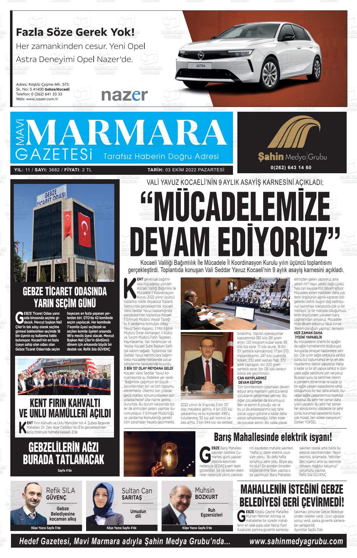 03 Ekim 2022 Hedef Gazete Manşeti