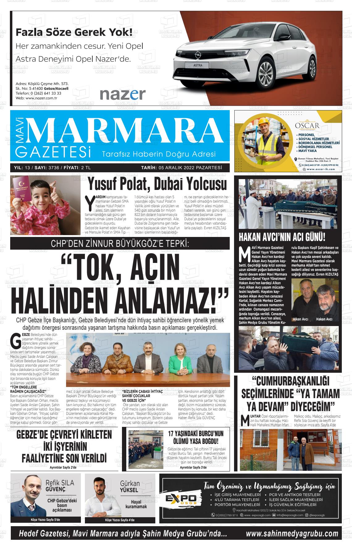 05 Aralık 2022 Hedef Gazete Manşeti