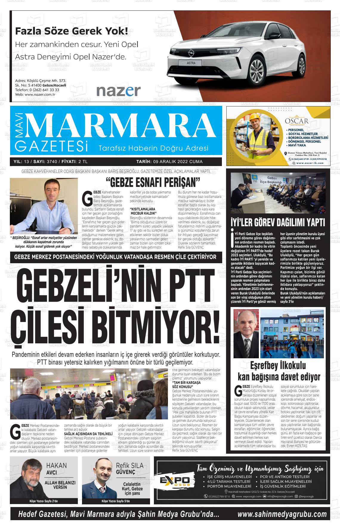 09 Aralık 2022 Hedef Gazete Manşeti