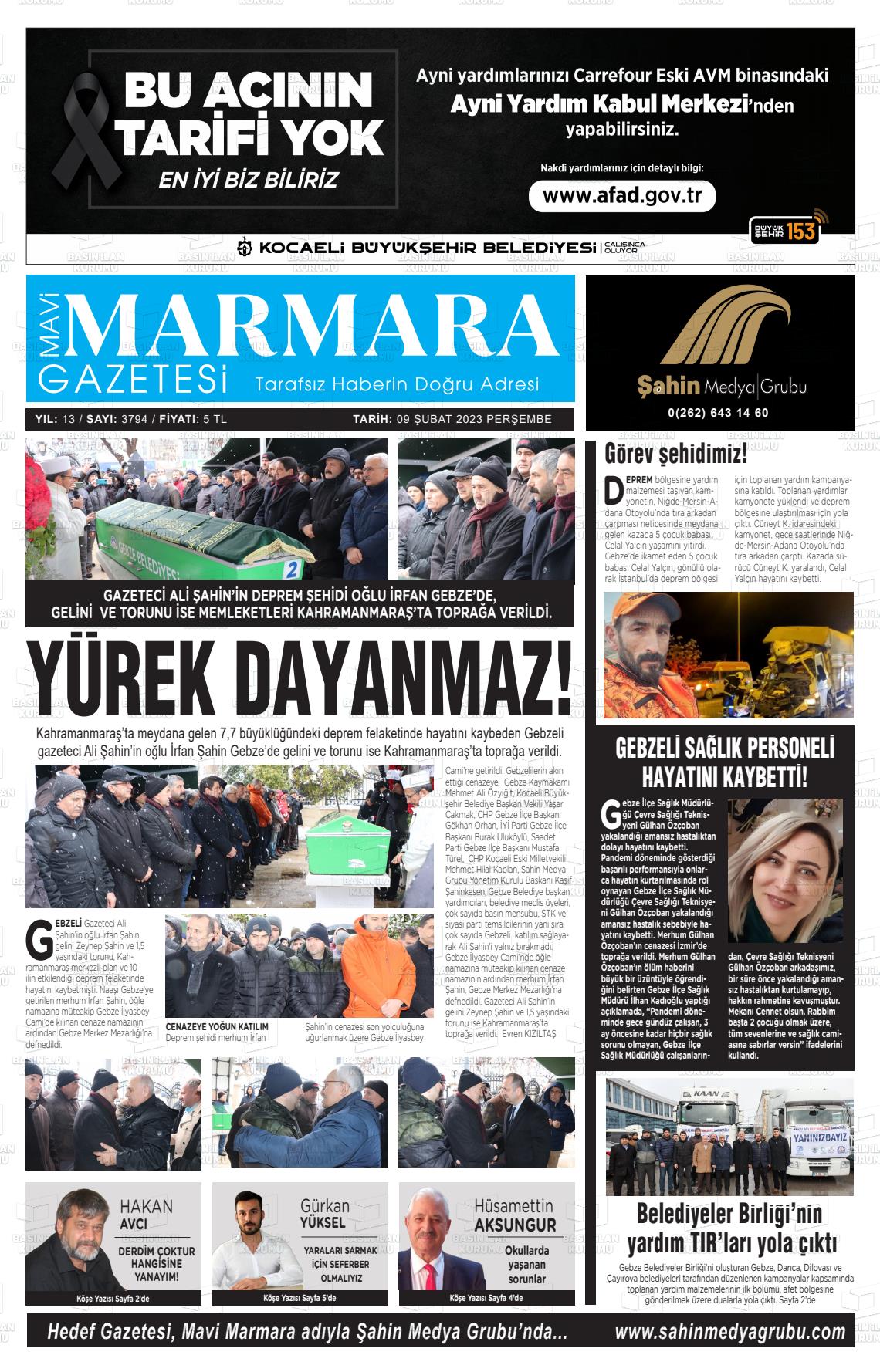 09 Şubat 2023 Hedef Gazete Manşeti
