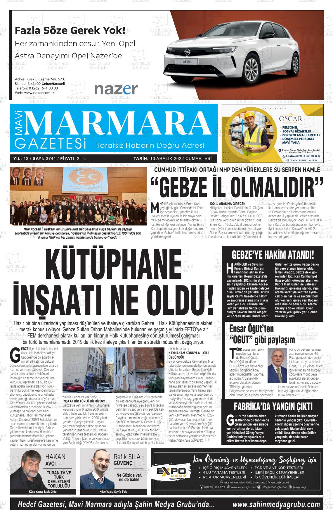 10 Aralık 2022 Hedef Gazete Manşeti