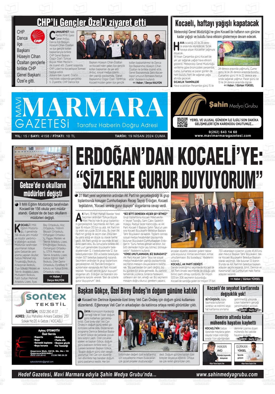 19 Nisan 2024 Hedef Gazete Manşeti