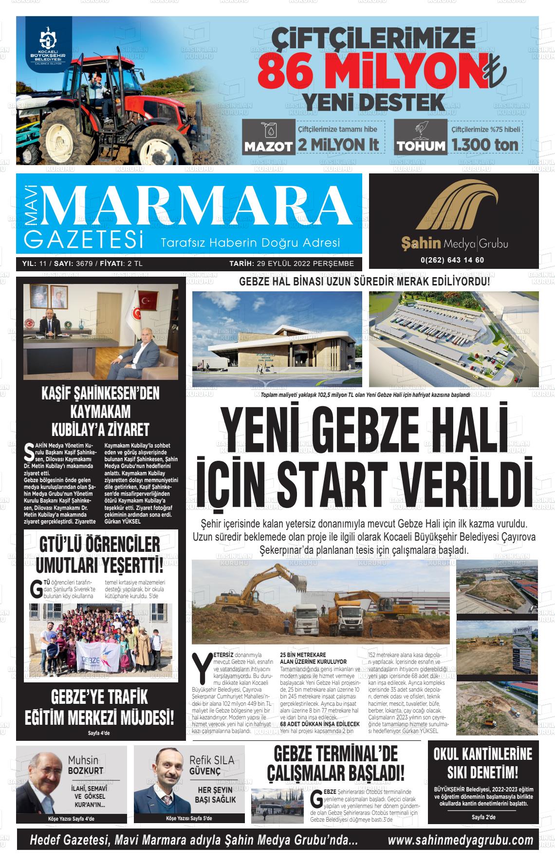 29 Eylül 2022 Hedef Gazete Manşeti