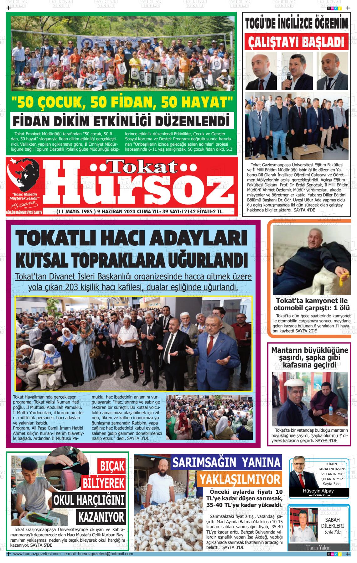 10 Haziran 2023 Hürsöz Gazete Manşeti