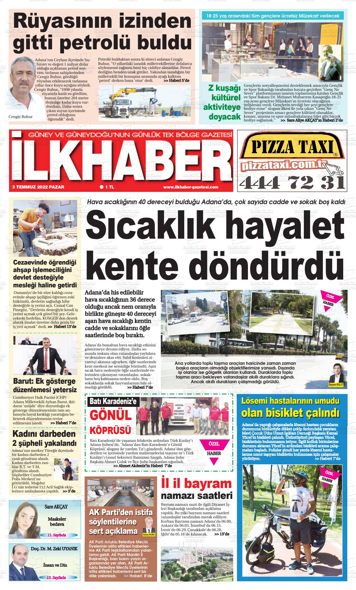 03 Temmuz 2022 İlk Haber Gazete Manşeti