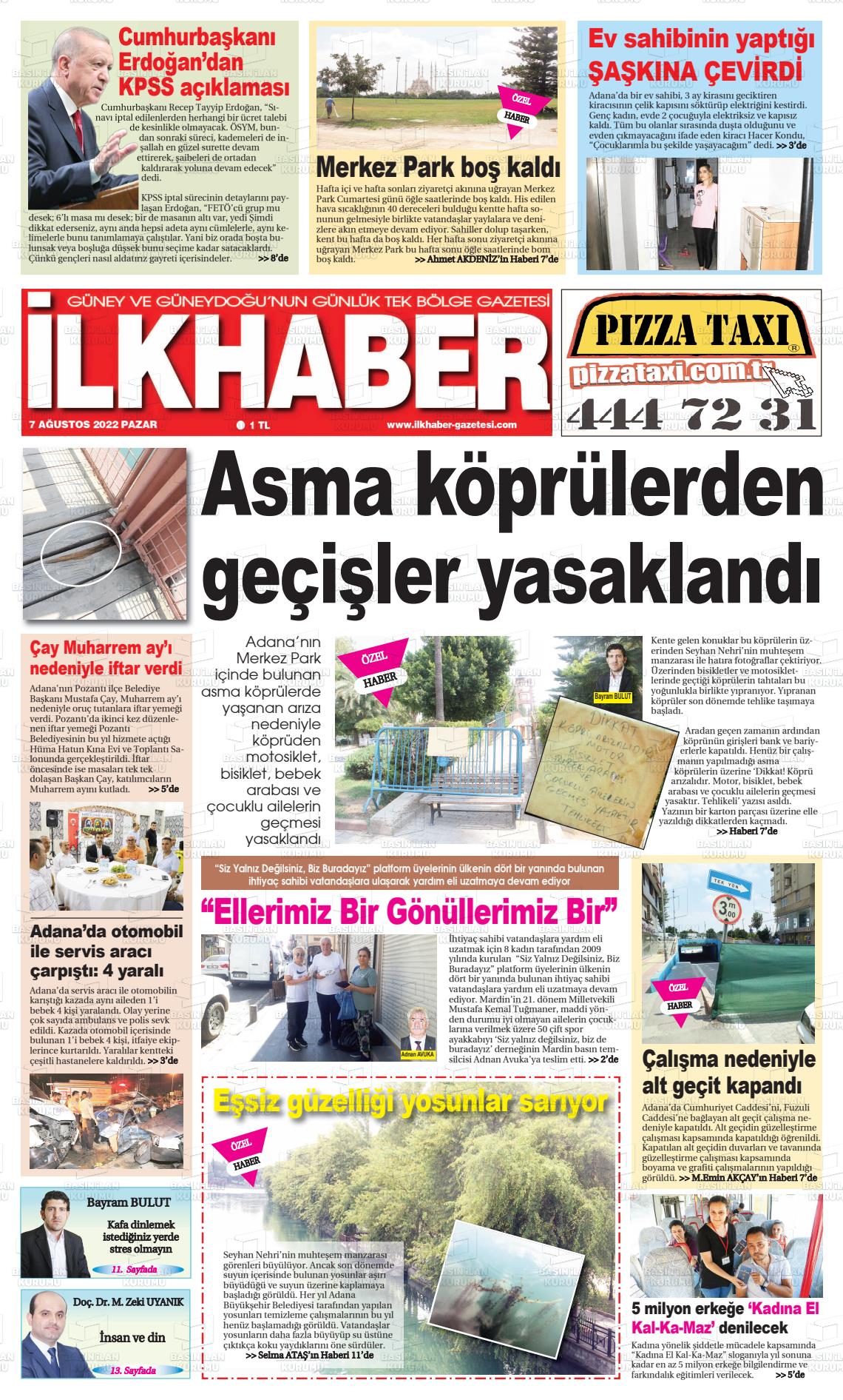 07 Ağustos 2022 İlk Haber Gazete Manşeti
