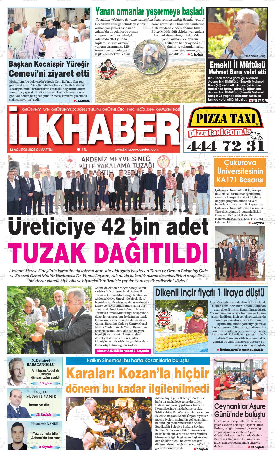 13 Ağustos 2022 İlk Haber Gazete Manşeti