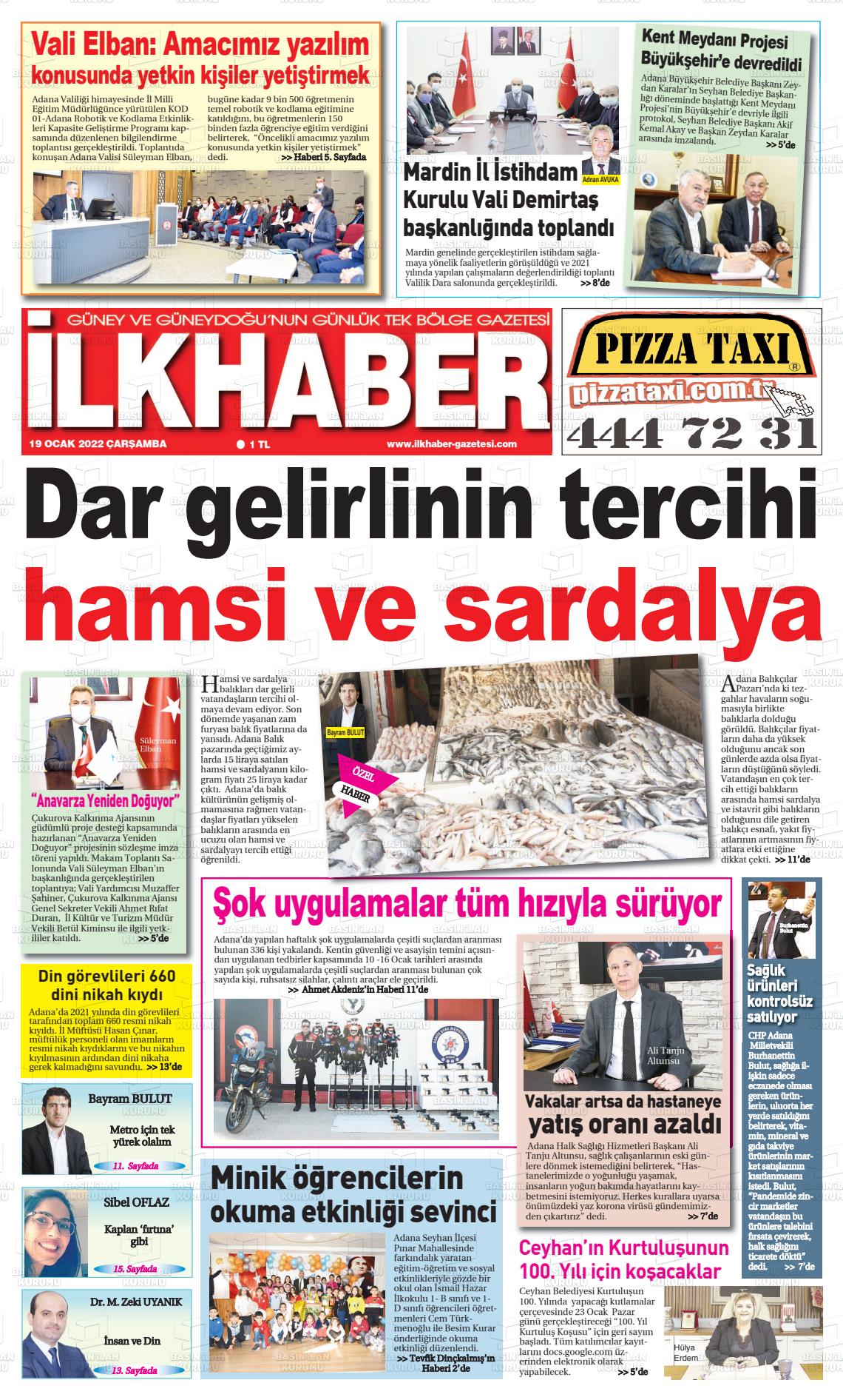 19 Ocak 2022 İlk Haber Gazete Manşeti