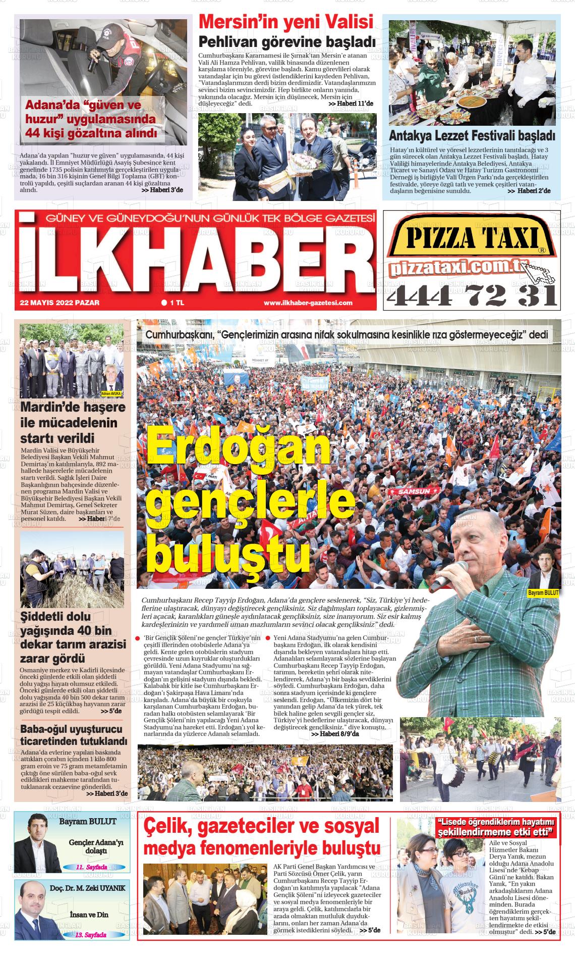 22 Mayıs 2022 İlk Haber Gazete Manşeti