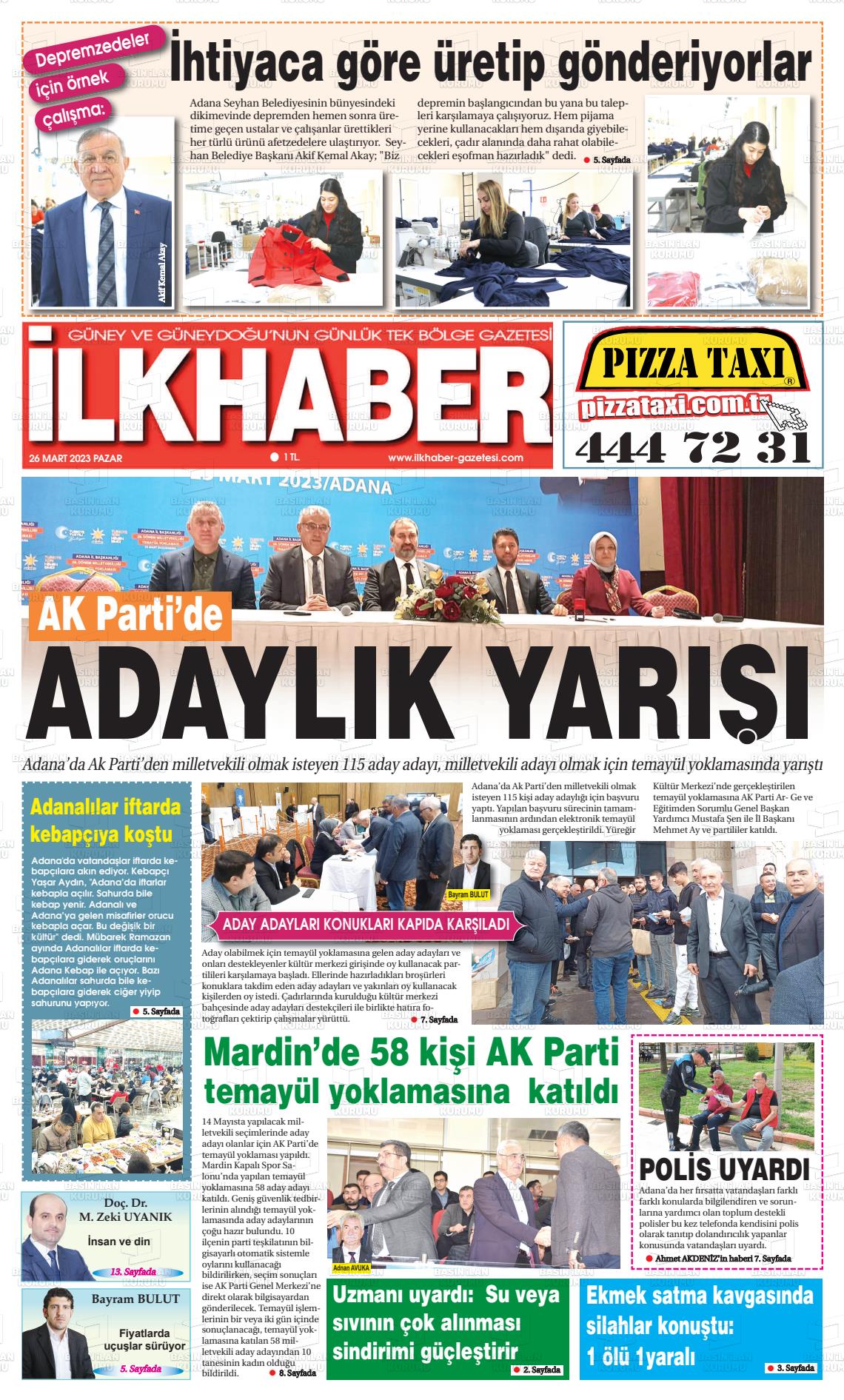 26 Mart 2023 İlk Haber Gazete Manşeti