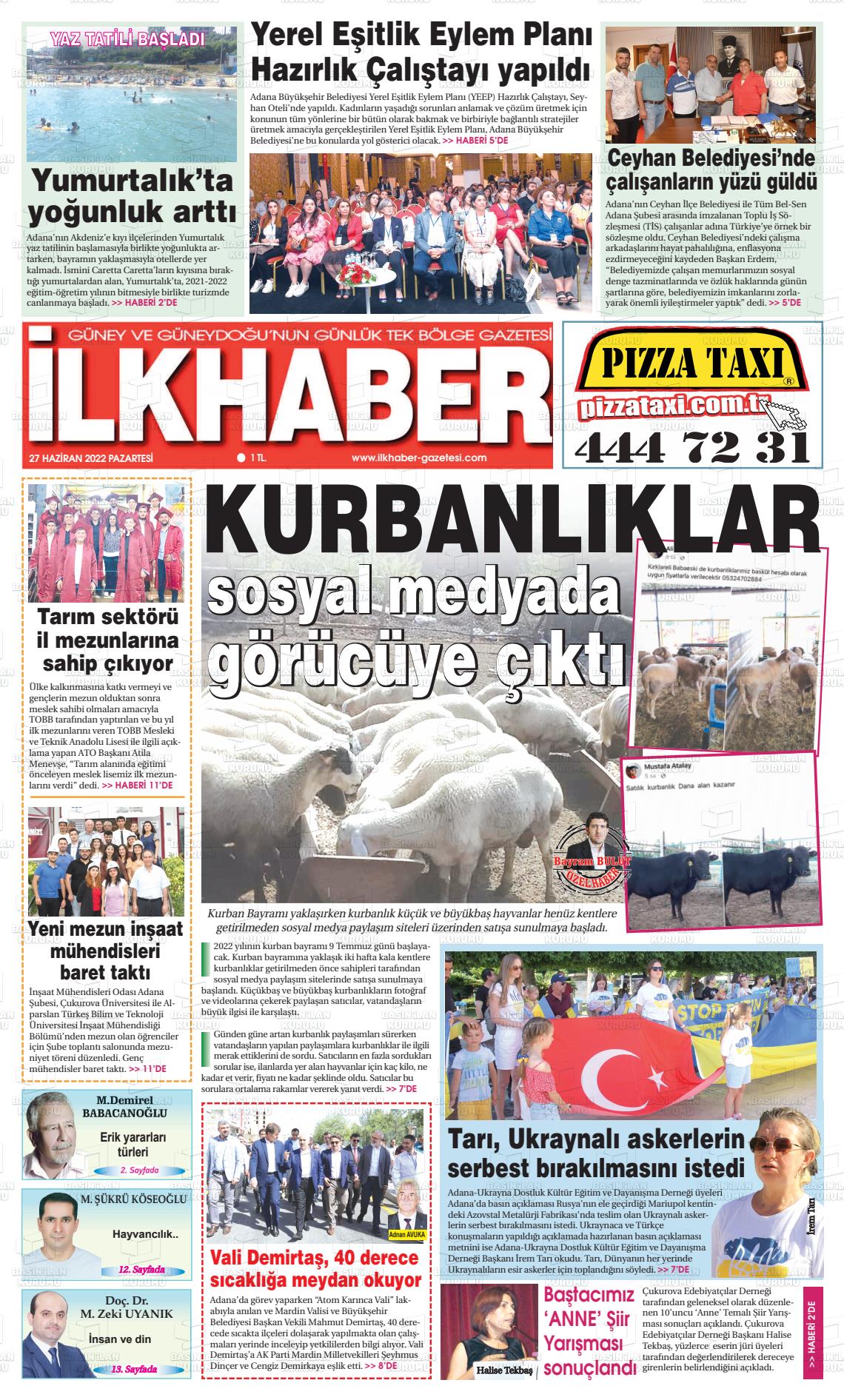 27 Haziran 2022 İlk Haber Gazete Manşeti