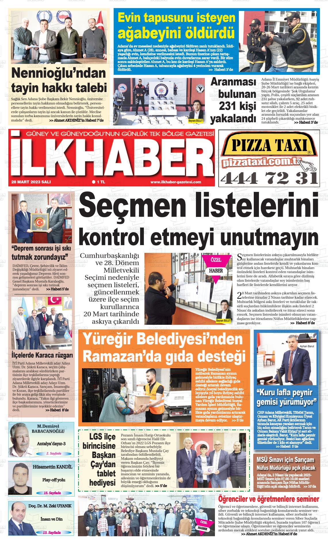 28 Mart 2023 İlk Haber Gazete Manşeti