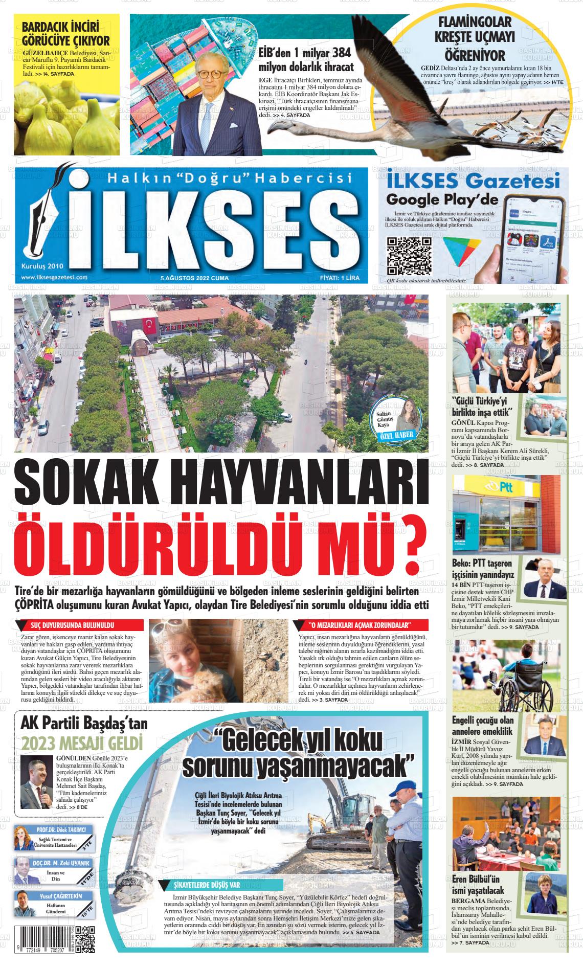 05 Ağustos 2022 İlkses Gazete Manşeti