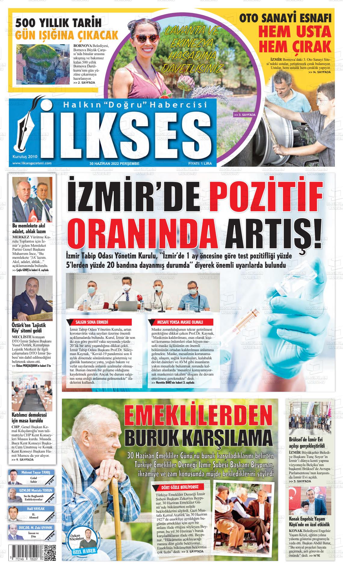 02 Temmuz 2022 İlkses Gazete Manşeti