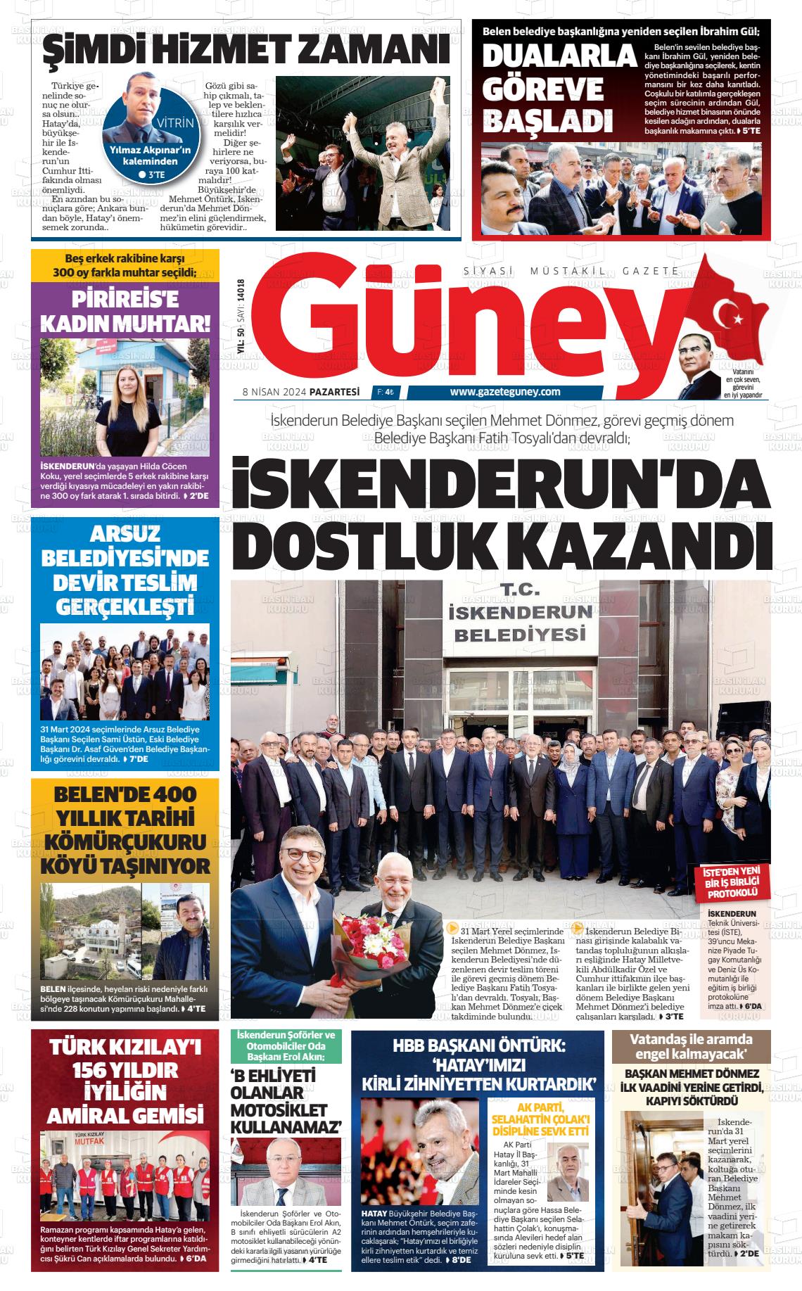 08 Nisan 2024 İskenderun Haber Gazete Manşeti