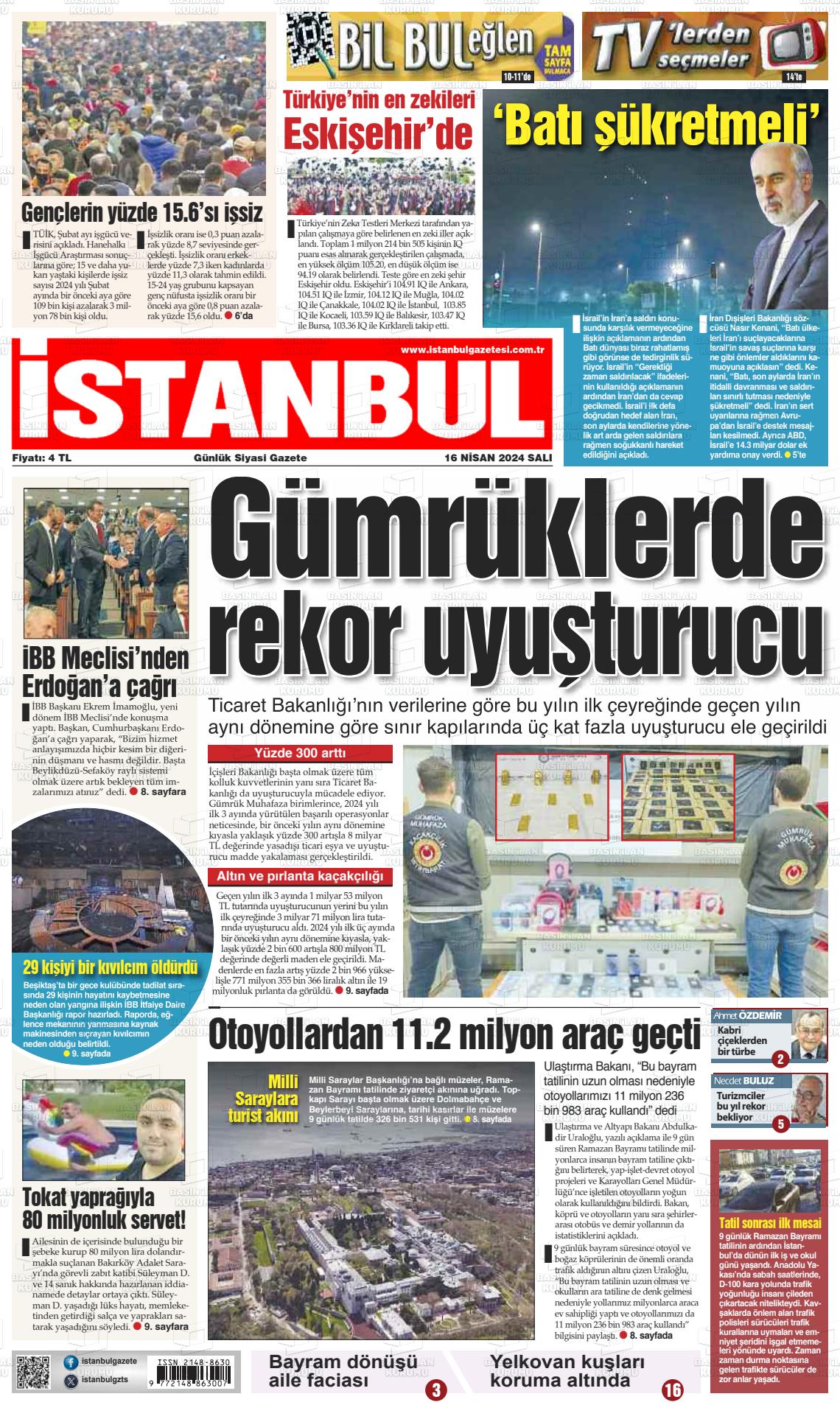 19 Nisan 2024 İstanbul Gazete Manşeti