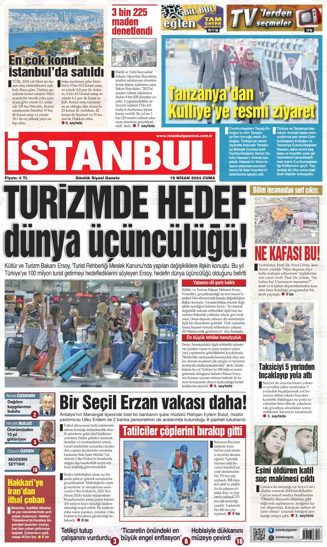 19 Nisan 2024 İstanbul Gazete Manşeti