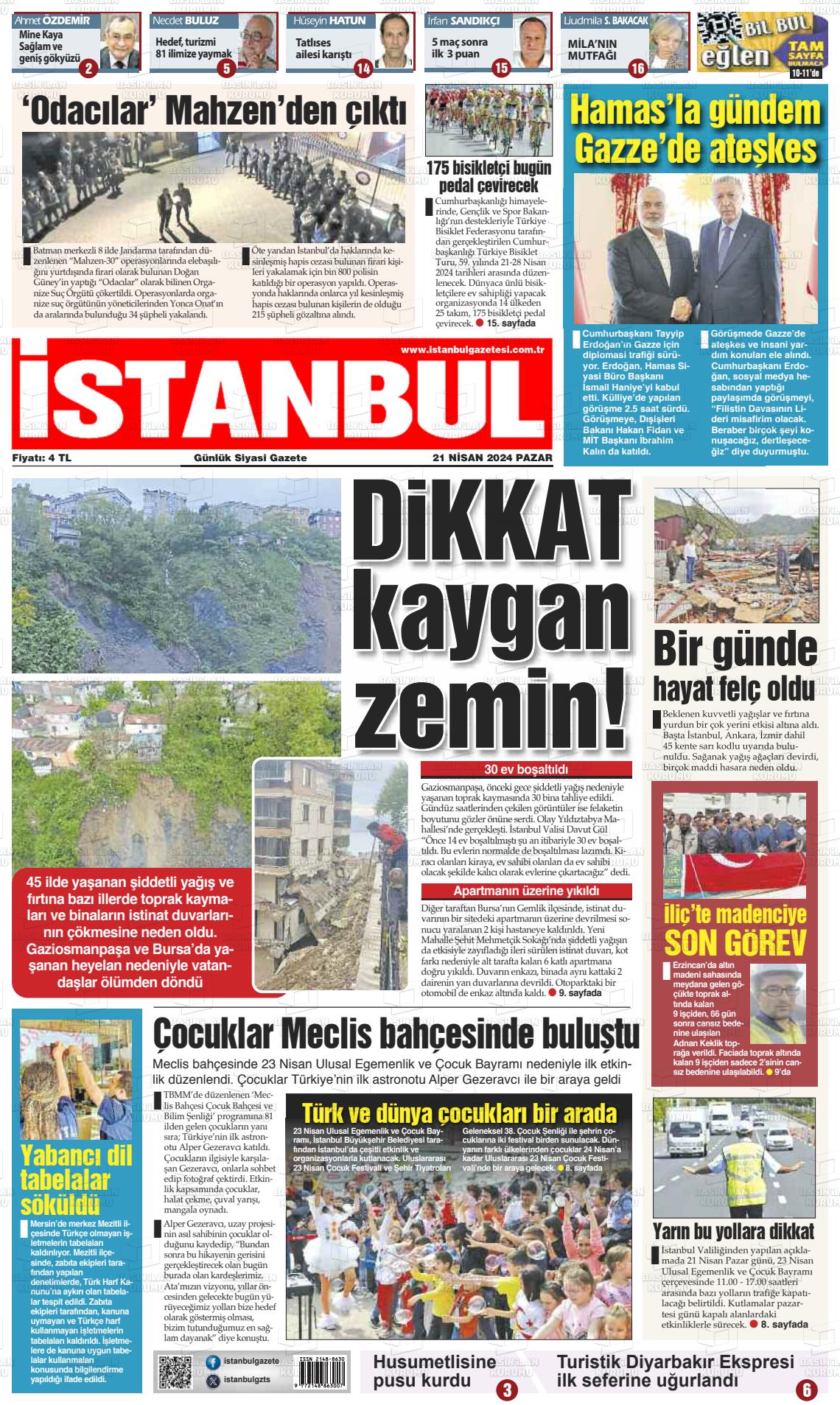 25 Nisan 2024 İstanbul Gazete Manşeti