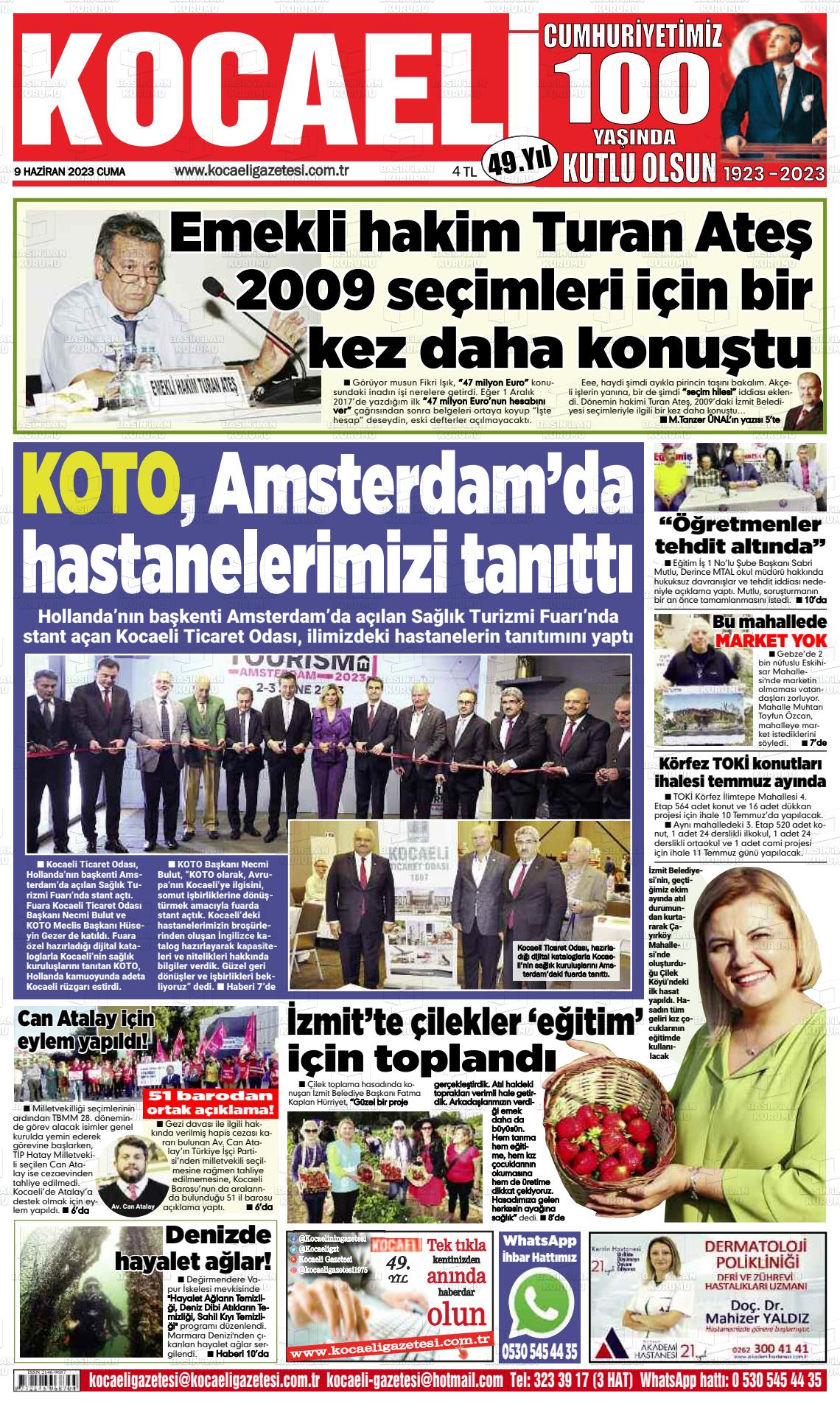 09 Haziran 2023 Kocaeli Gazete Manşeti