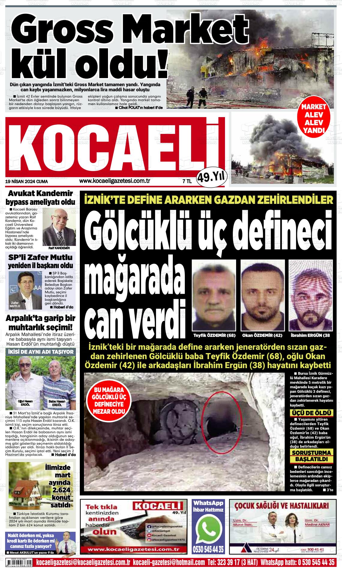 19 Nisan 2024 Kocaeli Gazete Manşeti