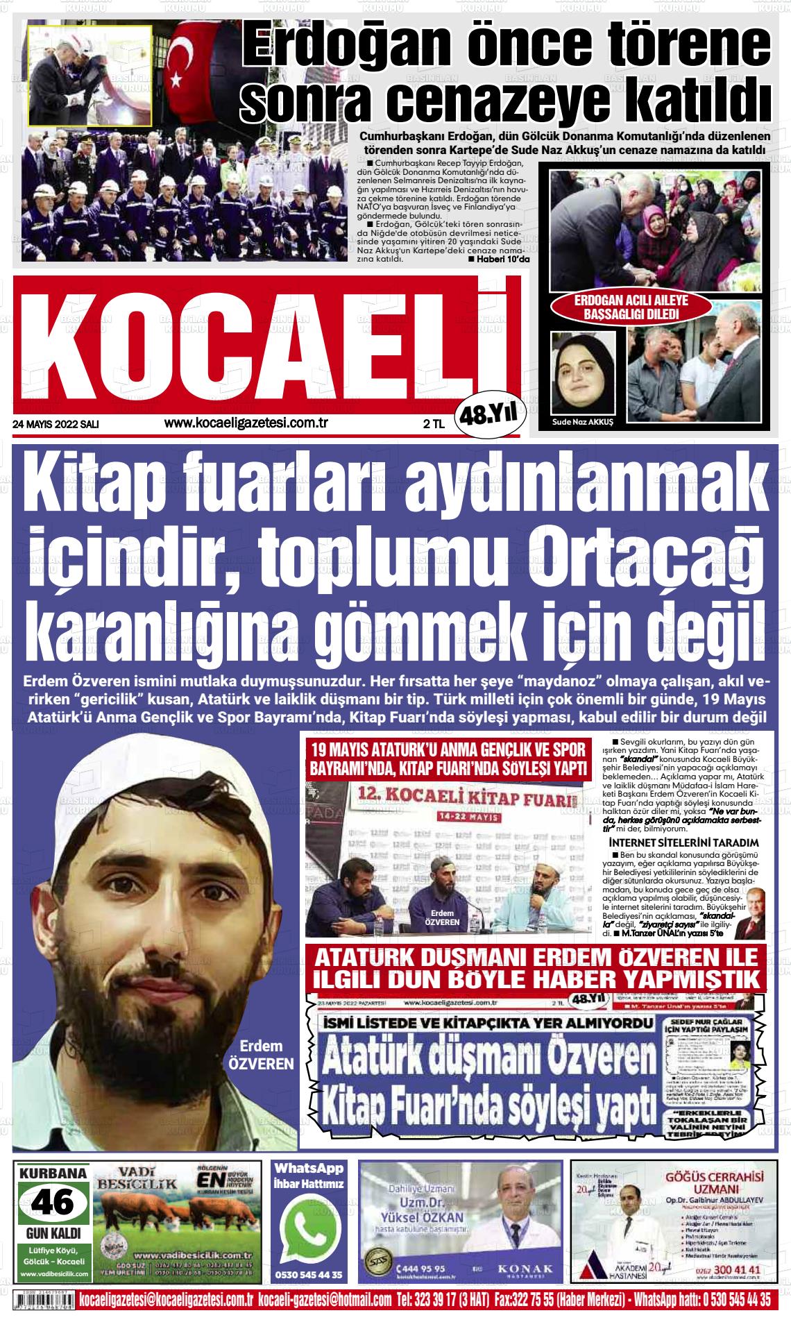 24 Mayıs 2022 Kocaeli Gazete Manşeti