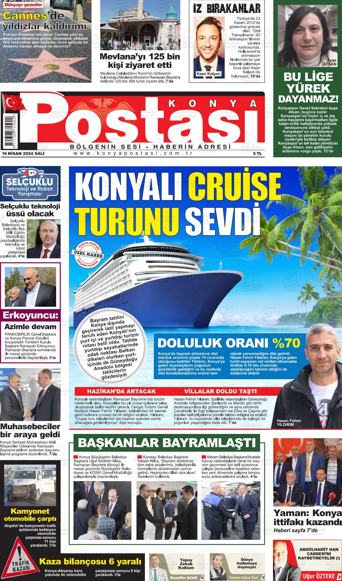 18 Nisan 2024 Konya Postası Gazete Manşeti