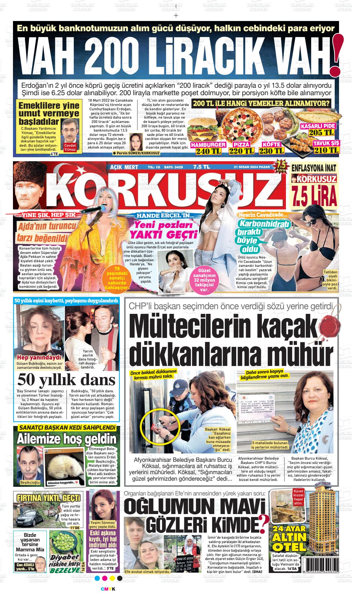 23 Nisan 2024 Korkusuz Gazete Gazete Manşeti