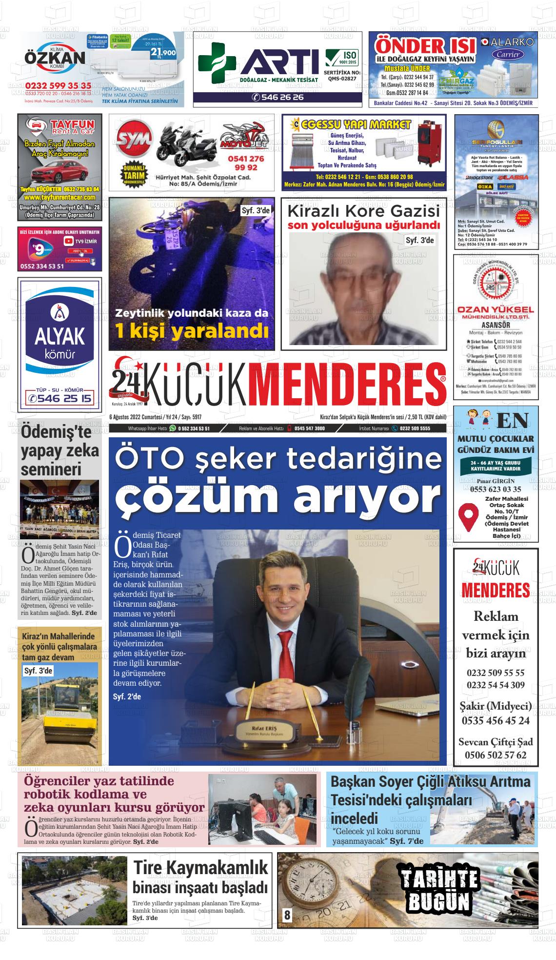 06 Ağustos 2022 Küçük Menderes Gazete Manşeti